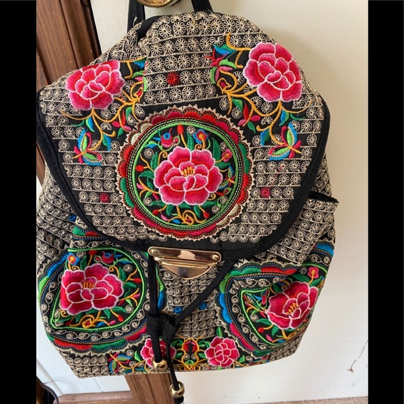 mexican embroidered backpack